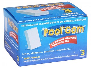 Image Boite de 3 gommes magiques anti-tache POOL'GOM pour piscine et spa