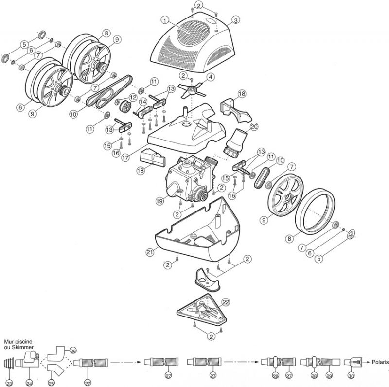 Vue éclatée pièces détachées Robot Polaris ATV (ATV F7)