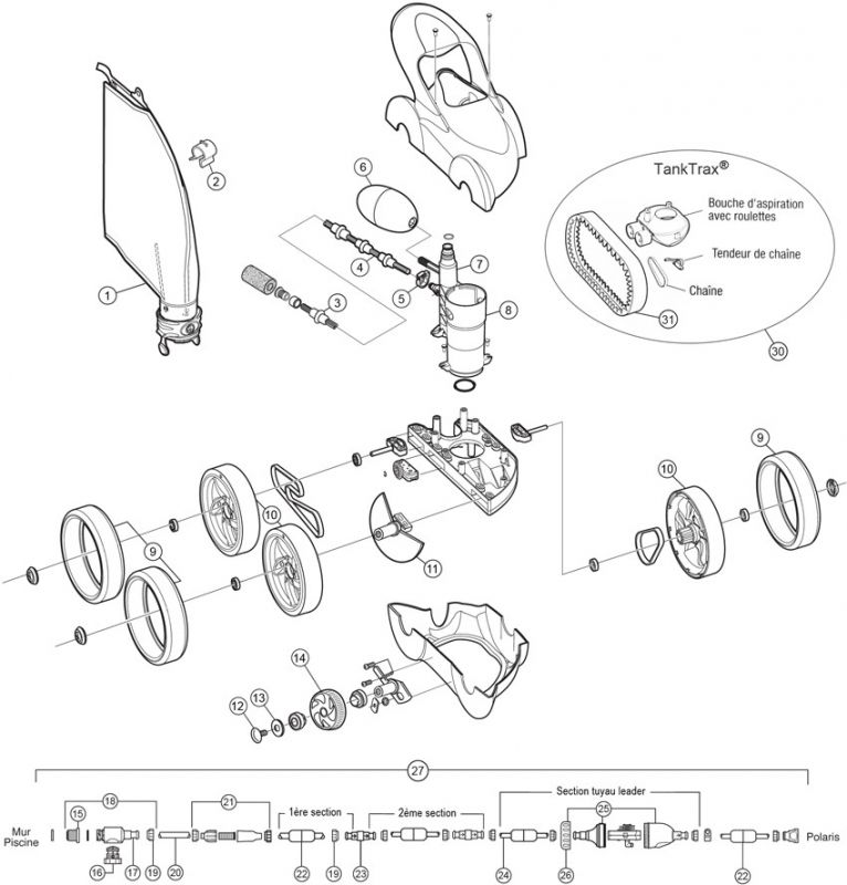 Vue éclatée pièces détachées Polaris Black Max (BLACK MAX)